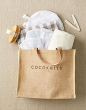 Load image into Gallery viewer, Cocoknits Jute Tote Bag