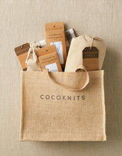 Load image into Gallery viewer, Cocoknits Jute Tote Bag